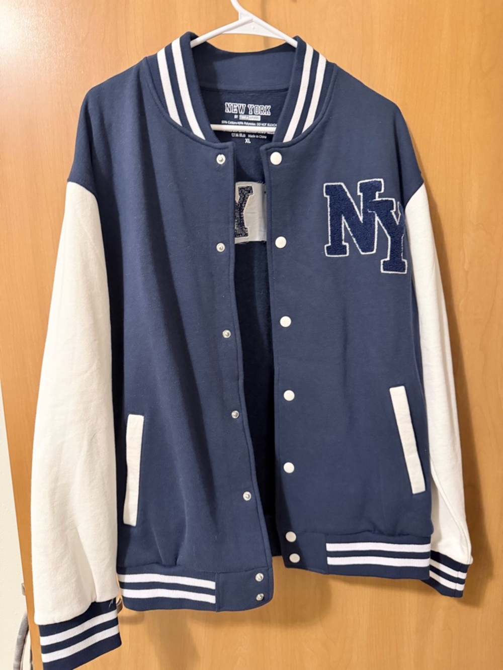 New York Varsity Jacket - Navy & White